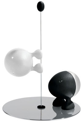 Tableware - Salt, pepper and oil - Lilliput Salt and pepper set by A di Alessi - Black / White - Thermoplastic resin