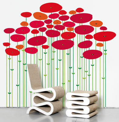 Decoration - Wallpaper & Wall Stickers - Jungle coquelicot Sticker by Domestic - Red - Vinal