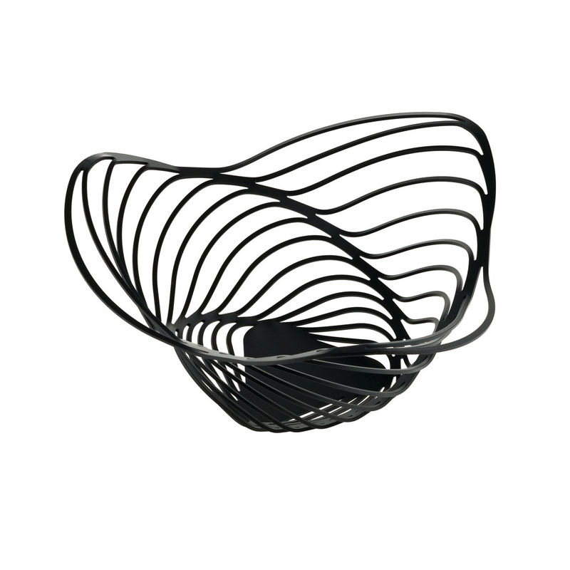 Tableware - Fruit Bowls & Centrepieces - Trinity Basket metal black / Ø 26 x H 12 cm - Alessi - Black - Steel