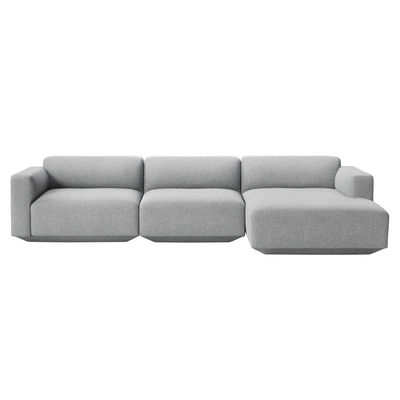 Canapé droit 4 places Gris Tissu Luxe Design Confort