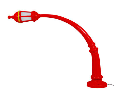 Illuminazione - Illuminazione da esterni - Lampada a stelo Street Lamp Outdoor - / Resina - L 242 x H 190 cm di Seletti - Rosso - Acrilico, Cemento, Resina