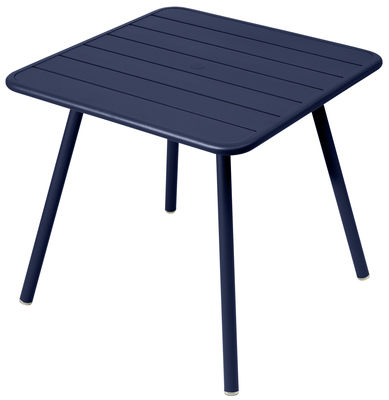 Outdoor - Tavoli  - Tavolo quadrato Luxembourg - / 80 x 80 cm - 4 gambe di Fermob - Blu abisso - Alluminio laccato