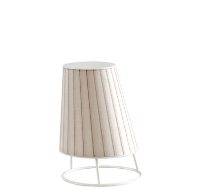 Leuchten - Tischleuchten - Cone LED Small Lampe ohne Kabel / H 22 cm - Emu - Plissé-Optik - Plastikmaterial, Polykarbonat, synthetisches Gewebe