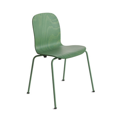 Furniture - Chairs - Tate Color Stacking chair - / Jasper Morrison, 2012 - Wood by Cappellini - Grass green - Contreplaqué de hêtre teinté, Steel