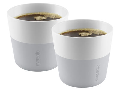 Table et cuisine - Tasses et mugs - Gobelet Lungo / Set de 2 - 230 ml - Eva Solo - Gris marbre - Porcelaine, Silicone