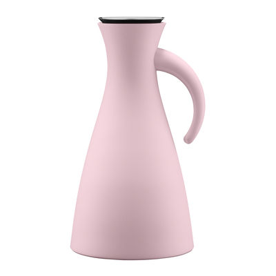 Tableware - Water Carafes & Wine Decanters - Stoppe-goutte Insulated jug - / 1 L - Ø 15.5 x H 29 cm by Eva Solo - Rose quartz - Glass, Plastic, Stainless steel