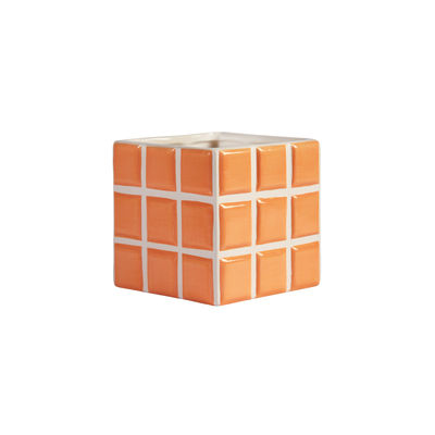 & klevering - Pot de fleurs Tile en Céramique - Couleur Orange - 18.17 x 18.17 x 18.17 cm - Made In 