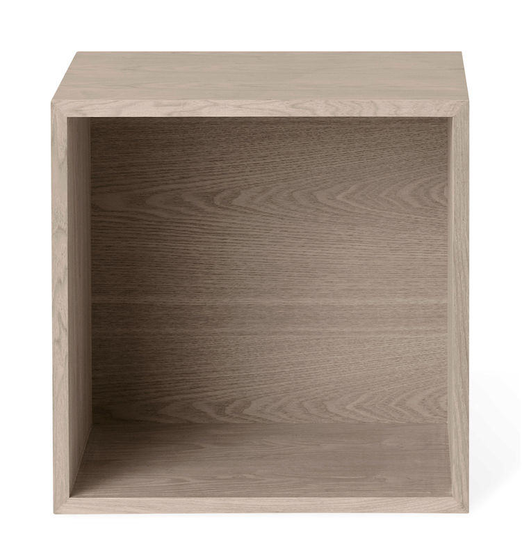 Furniture - Bookcases & Bookshelves - Stacked 2.0 Shelf natural wood / Medium carré 43x43 cm / Avec fond - Muuto - Oak - Oak veneer MDF