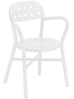 Furniture - Chairs - Pipe Stackable armchair - Metal by Magis - White - Varnished aluminium, Varnished steel