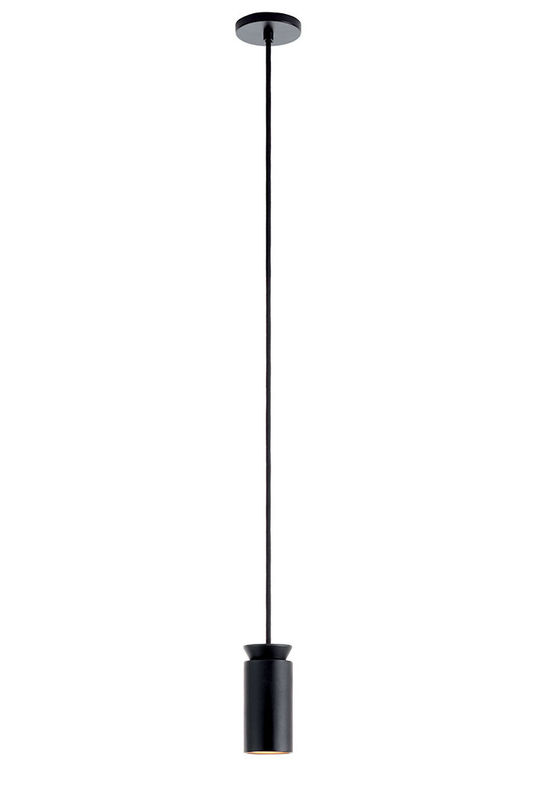 Luminaire - Suspensions - Suspension Triana Simple métal noir / Ø 6 x 15 cm - Carpyen - Noir - Aluminium