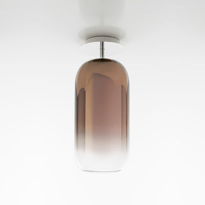 Leuchten - Deckenleuchten - Gople Deckenleuchte / Glas - H 50 cm - Artemide - Bronze / Abstufung zu transparent - Aluminium, Metallisiertes, mundgeblasenes Glas