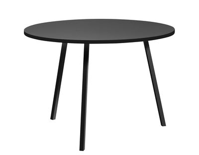 Furniture - Dining Tables - Loop Round table - Ø 105 cm by Hay - Black - Lacquered steel