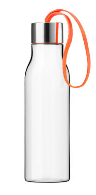 Dossiers - Accessori Outdoor - Borraccia - Small 0,5 L / Bottiglia portatile plastica ecologica di Eva Solo - Corda arancione / Trasparente - Plastica ecologica