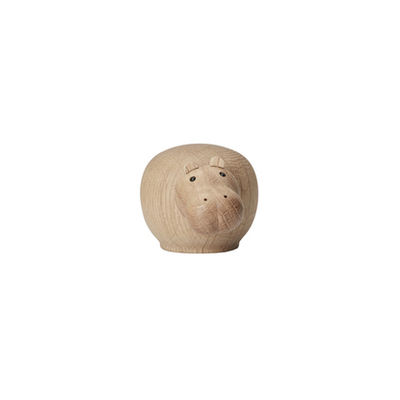 Image of Figurina Hibo MINI - / Ippopotamo - L 9 cm di Woud - Legno naturale - Legno