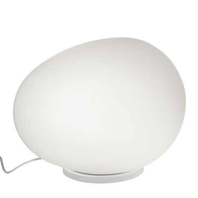 Illuminazione - Lampade da tavolo - Lampada da tavolo Gregg Midi LED - / Versione vetro di Foscarini - L 21 cm / Bianco - metallo verniciato, vetro soffiato