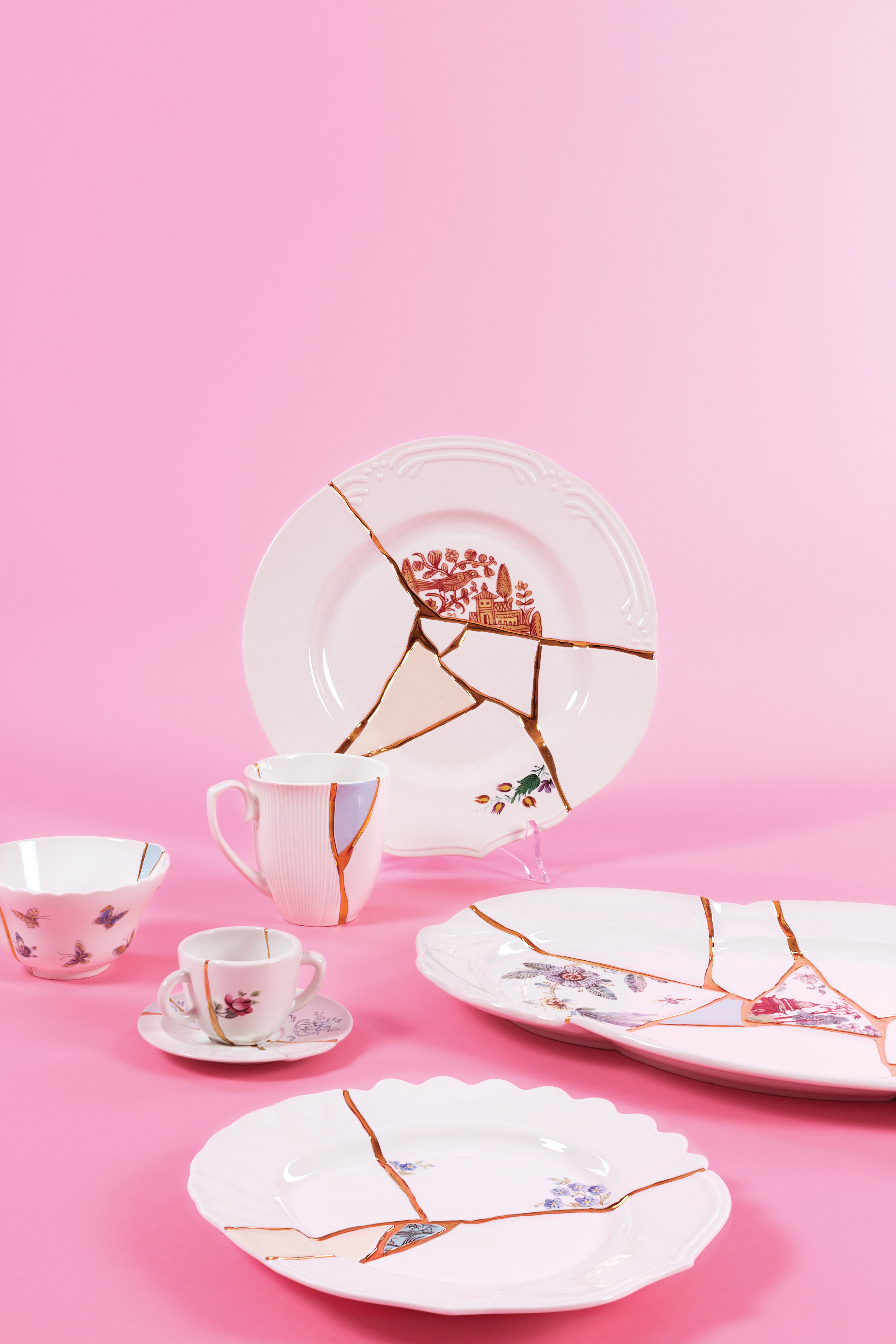 Tazzina Con Piattino Seletti Kintsugi - Porcellana E Oro 24 Carati, Design Marcantonio Raimondi Malerba