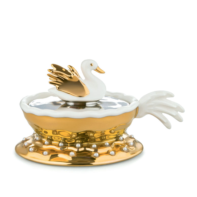 Christmas - Great gifts, small prices - Narciso Bauble ceramic gold metal / Hand-painted porcelain - Alessi - Gold & white - China