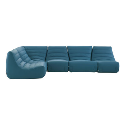 Canapé d'angle Bleu Cuir Luxe Design Confort