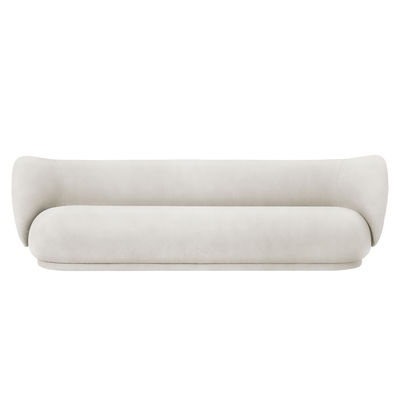 Canapé droit 4 places Blanc Tissu Design Confort Promotion