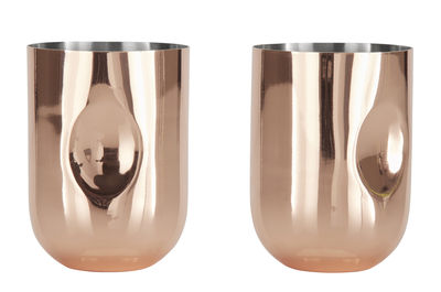 Tisch und Küche - Gläser - Plum Moscow Mule Glas / 2er-Set - Tom Dixon - Kupferfarben - Verkupferter Stahl
