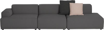 Furniture - Sofas - Connect Straight sofa -  3 modules - W 326 cm by Muuto - Dark grey - Remix 163 - Foam, Kvadrat fabric, Wood