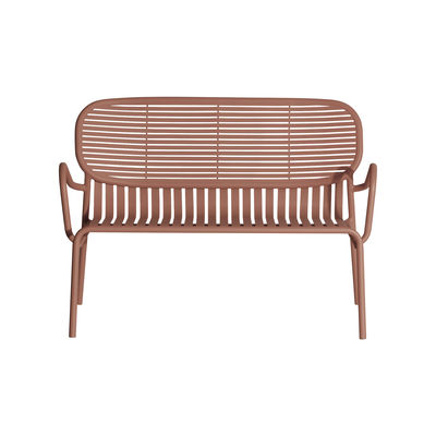 Furniture - Benches - Week-end Bench - / Aluminium - L 114 cm by Petite Friture - Terracotta - Aluminium