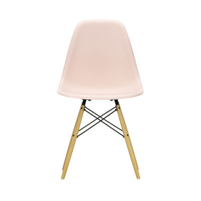 Furniture - Chairs - DSW - Eames Plastic Side Chair Chair - / (1950) - Light wood by Vitra - Soft pink / Light wood - Polypropylene, Solid maple