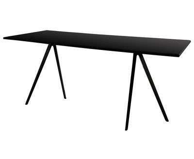 Mobilier - Tables - Table rectangulaire Baguette / MDF - 160 x 85 cm - Magis - Pied noir / Plateau MDF noir - Fonte d’aluminium verni, MDF laqué