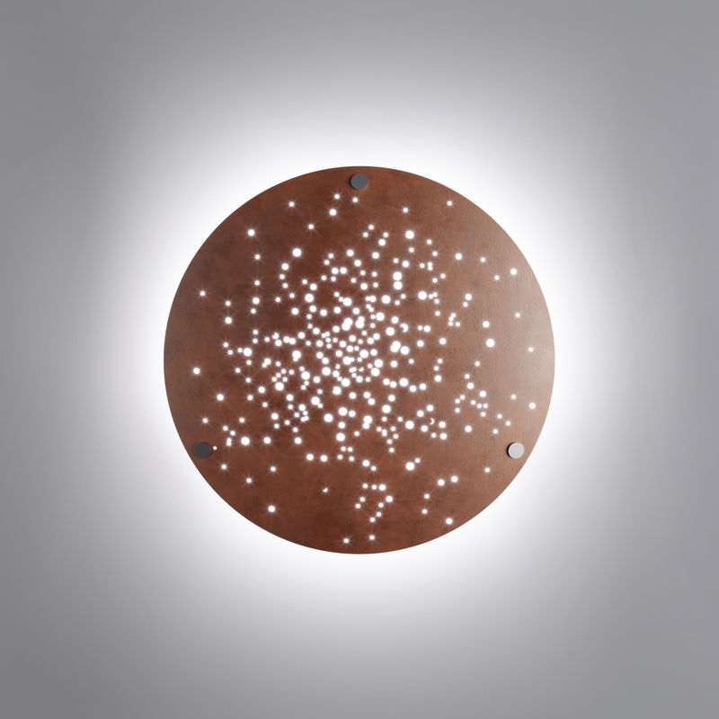 Luminaire - Appliques - Applique Lens marron métal / Plafonnier LED - Ø 60 cm - Fabbian - Rouille - Fer