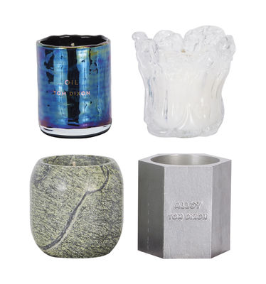 Bougie parfumée Materialism / Coffret 4 bougies - Tom Dixon vert,transparent,métal,bleu iridescent en métal