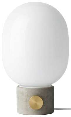 Illuminazione - Lampade da tavolo - Lampada da tavolo JWDA - / Cemento di Menu - Cemento grigio / Diffusore bianco - Calcestruzzo, Ottone, Vetro