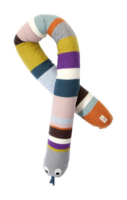 Decoration - Children's Home Accessories - Mr Snake Cushion by Ferm Living - Multicoloured - Organic cotton