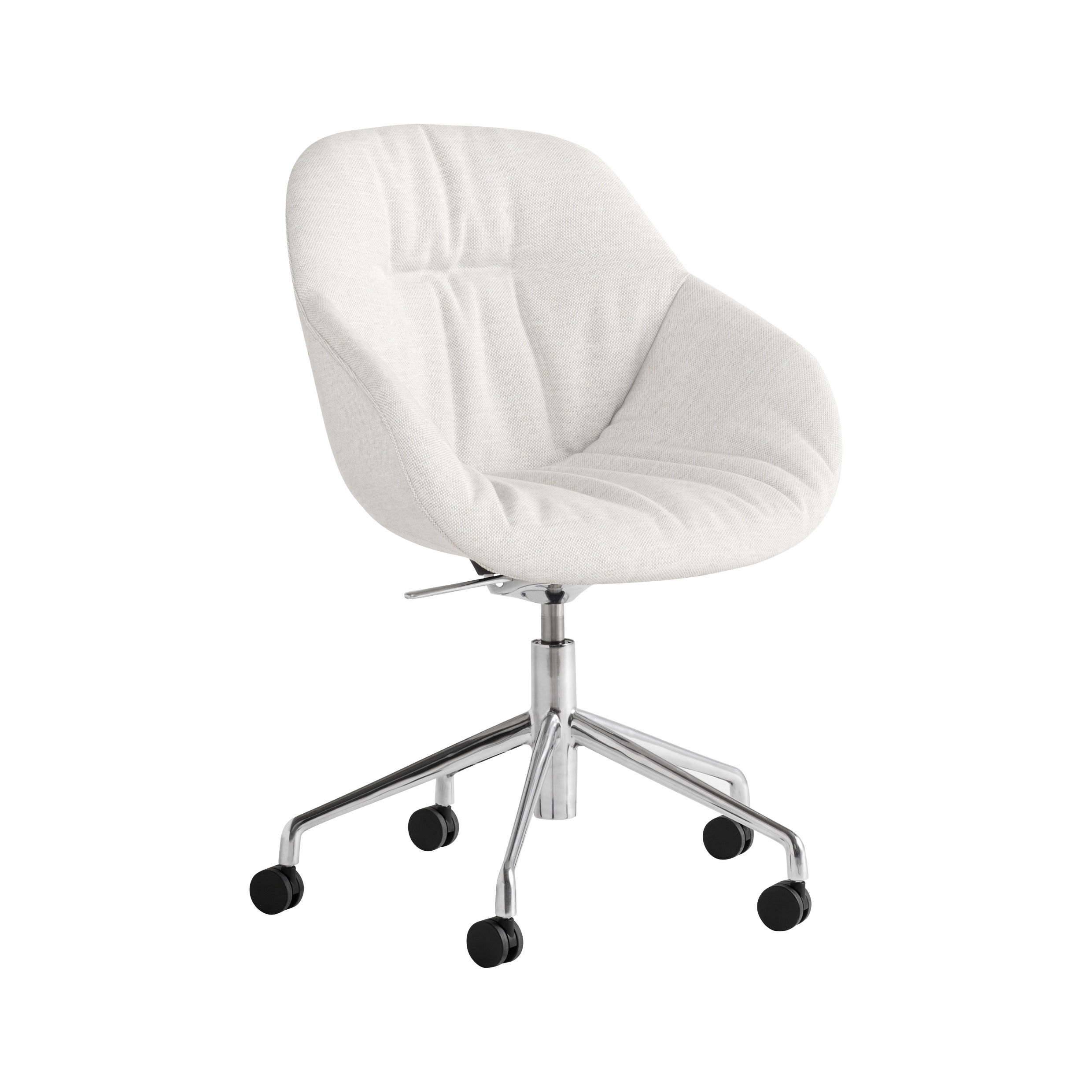 Poltrona a rotelle About a chair AAC155 SOFT di Hay - bianco
