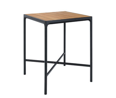 Arredamento - Tavoli alti - Tavolo alto Four - / L 90 x H 111 cm di Houe - Bambù / Base nera - Alluminio, Bambù