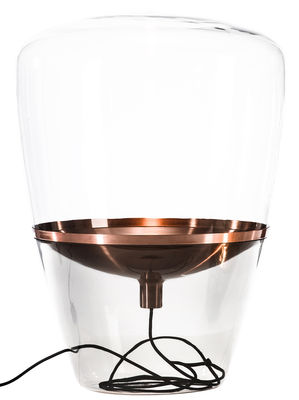 Luminaire - Lampadaires - Lampe Balloon Large / H 78 cm - Brokis - Verre transparent / Cuivre - Aluminium peint, Verre soufflé moulé