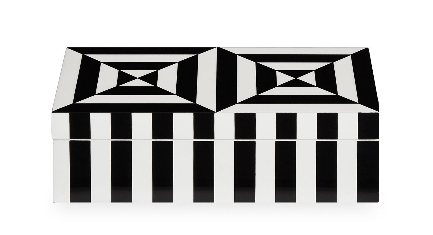 Scatola Op Art Small di Jonathan Adler - bianco nero