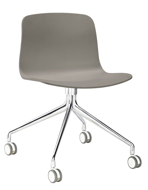 Arredamento - Sedie ufficio - Sedia con ruote About a chair AAC14 / Girevole - Hay - Grigio / Base in alluminio - Ghisa di alluminio, Polipropilene