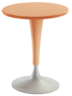 Outdoor - Tavoli  - Tavolo rotondo Dr. Na di Kartell - Arancione chiaro - Alluminio anodizzato, Polipropilene