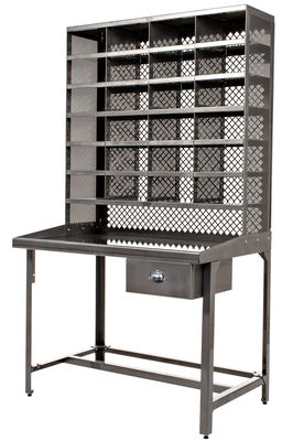Furniture - Office Furniture - Desk by Tolix - Varnished raw steel - Gloss varnish raw steel