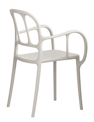 Mobilier - Chaises, fauteuils de salle à manger - Fauteuil empilable Milà / Plastique - Magis - Beige - Polypropylène