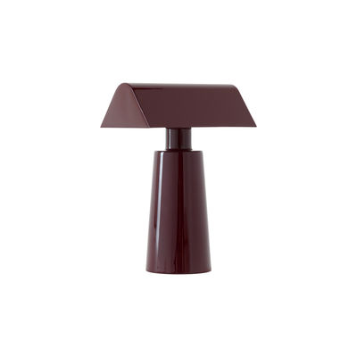 Leuchten - Tischleuchten - Caret MF1 Lampe ohne Kabel / Stahl - H 22 cm - &tradition - Dunkles Bordeauxrot - lackierter Stahl