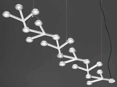 Luminaire - Suspensions - Suspension LED NET / Linéaire - L 125 cm - Artemide - Blanc - Aluminium peint, Méthacrylate
