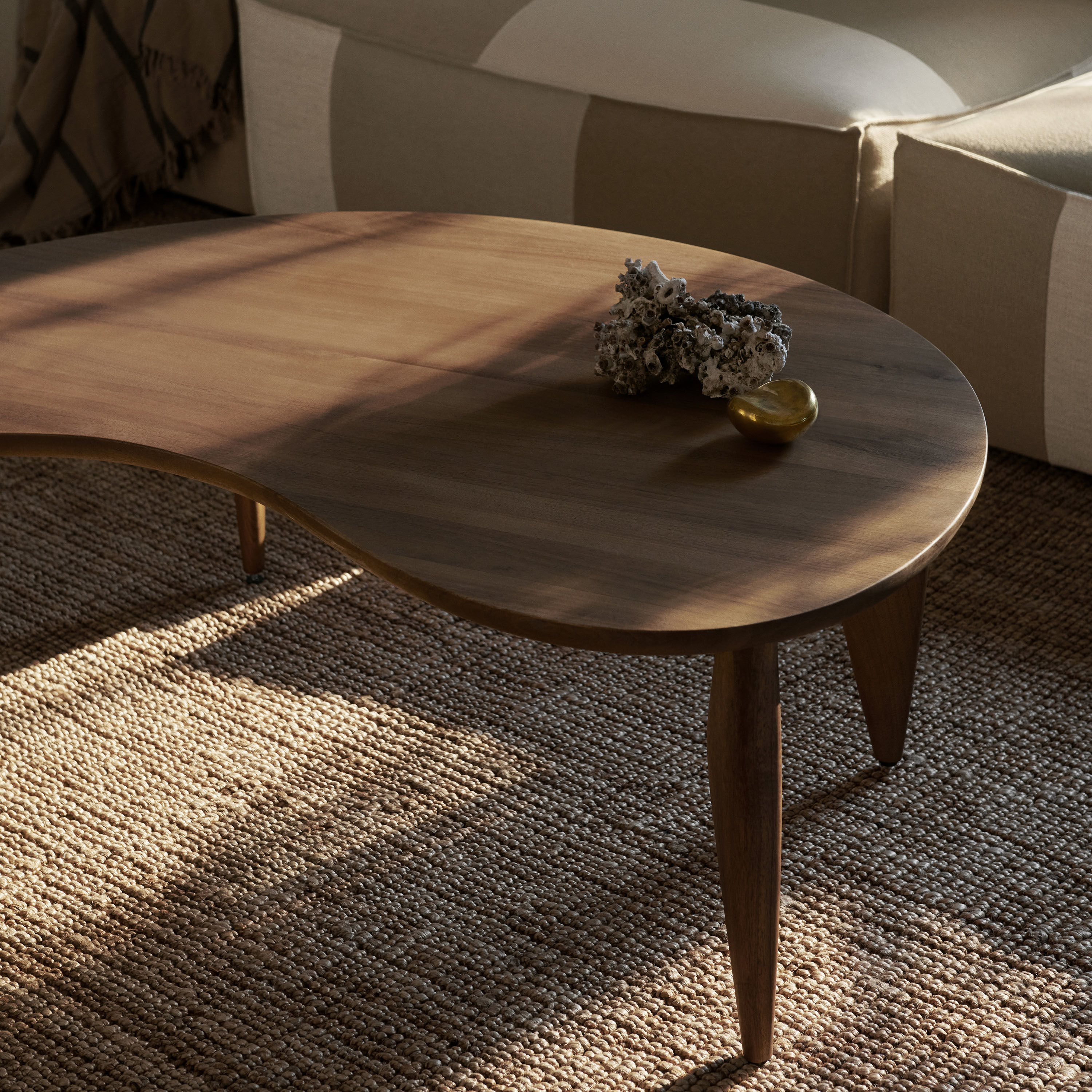 Feve Coffee table wood brown 117 x 60 x H 41.5 cm Walnut Ferm Living