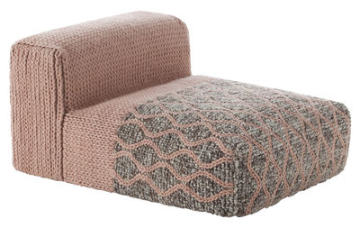 Furniture - Armchairs - Mangas Space Rhombus Easy chair - / L 120 cm by Gan - Pink - Rubber foam, Virgin wool