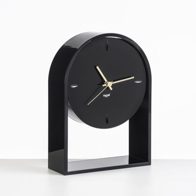 Dekoration - Uhren - L'Air du temps Standuhr / H 30 cm - Kartell - Schwarz / Schwarz - Thermoplastisches Polykarbonat