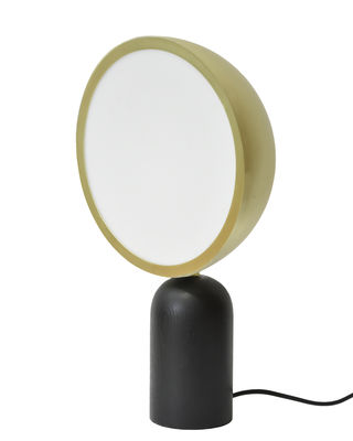 Illuminazione - Lampade da tavolo - Lampada da tavolo Atlas - / Legno & metallo di ENOstudio - Ottone & nero - Acciaio, Legno massello tinto, PMMA