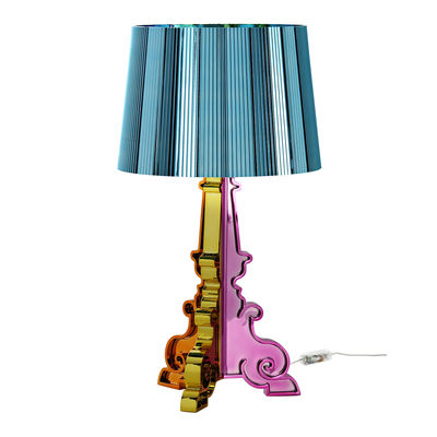 Lampe de table Bourgie plastique bleu / H 68 à 78 cm - Kartell