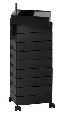 Furniture - Teen furniture - 360° Mobile container - 10 drawers by Magis - Glossy black - Aluminium, Lacquered ABS