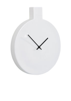 Dekoration - Uhren - Label Wanduhr / L 24 cm x H 29,5 cm - Thelermont Hupton - Weiß / Zeiger schwarz - Chinaporzellan