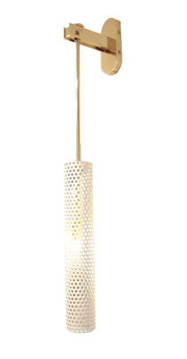 Illuminazione - Lampade da parete - Applique Diva Large - / H 70 cm di Maison Sarah Lavoine - Bianco / Ottone - Acciaio verniciato, Ottone